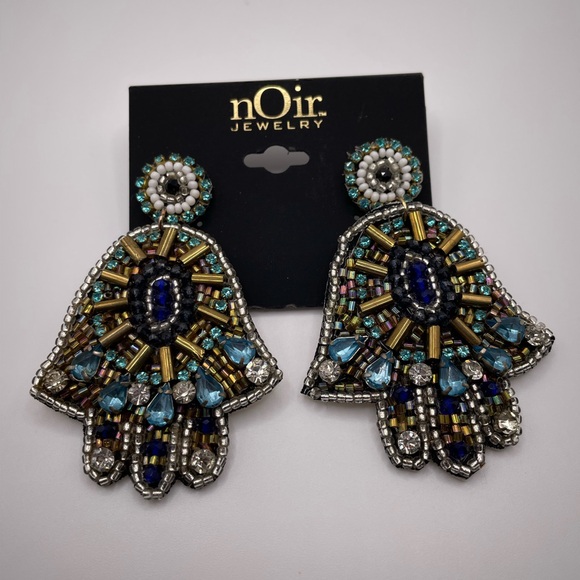 nOir jewelry pendant earrings inlaid with crystal stones - Picture 3 of 5